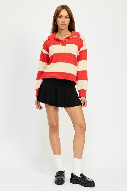 VARSITY STRIPED HENLEY